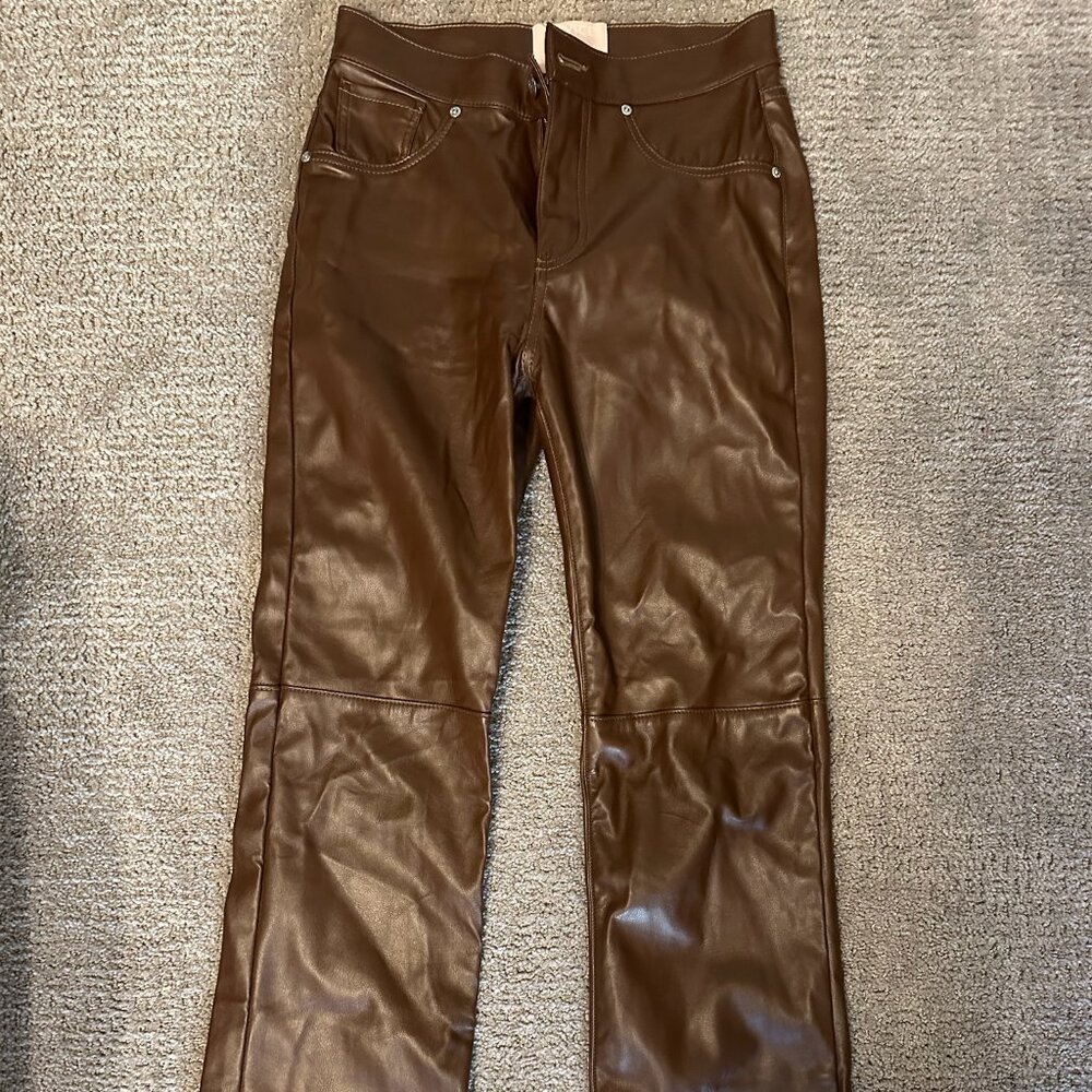 Brown leather pants